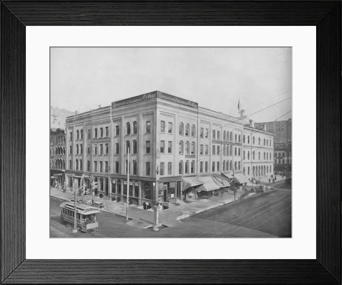 Framed Print : Wisconsin Street and Broadway, Milwaukee, Wisconsin, c1897. Creator: Unknown