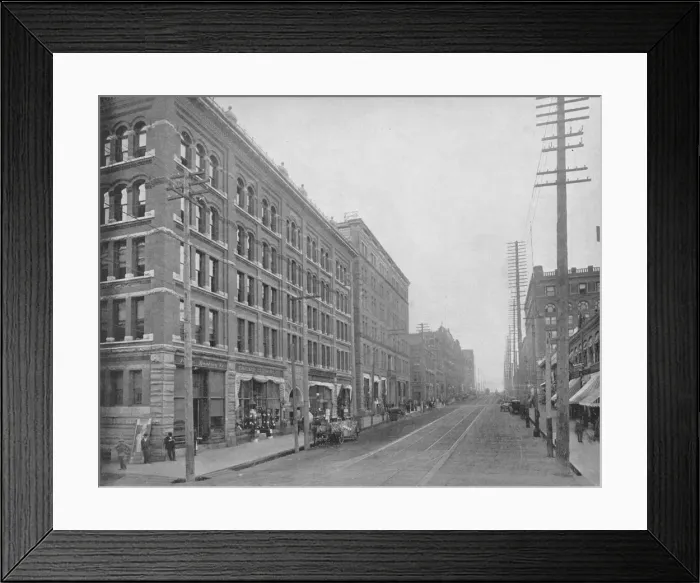 Framed Print : Second Street, Seattle, Washington, c1897. Creator: Unknown Framed Print : Second Street, Seattle, Washington, c1897. Creator: Unknown