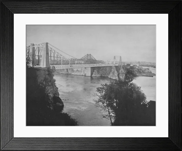 Framed Print : Suspension and Cantilever Bridges, St. John, New Brunswick, c1897. Creator: Unknown Framed Print : Suspension and Cantilever Bridges, St. John, New Brunswick, c1897. Creator: Unknown