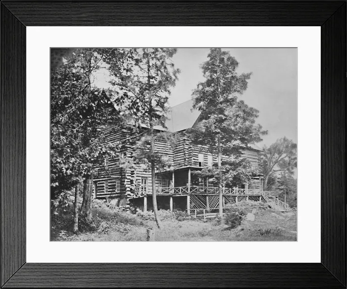 Framed Print : Old Log Cabin, Lake Placid, Adirondacks, New York, c1897. Creator: Unknown Framed Print : Old Log Cabin, Lake Placid, Adirondacks, New York, c1897. Creator: Unknown