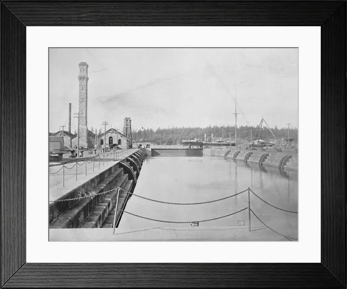 Framed Print : Dry Dock at Esquimalt, British Columbia, c1897. Creator: Unknown