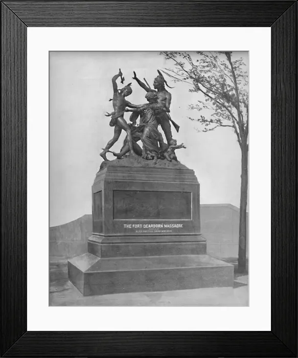 Framed Print : Memorial of the Fort Dearborn Massacre, c1897. Creator: Unknown Framed Print : Memorial of the Fort Dearborn Massacre, c1897. Creator: Unknown