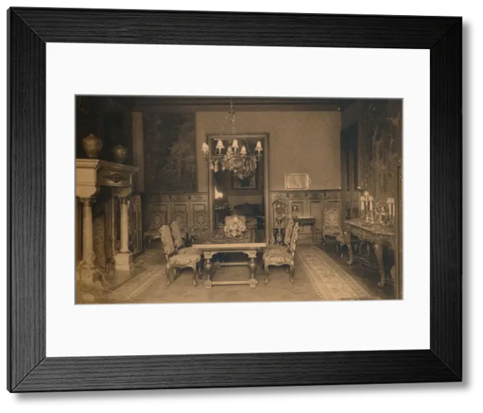 Framed Print : Dining room at the Cuban Embassy in Brussels, Belgium, 1927. Creator: Unknown Framed Print : Dining room at the Cuban Embassy in Brussels, Belgium, 1927. Creator: Unknown