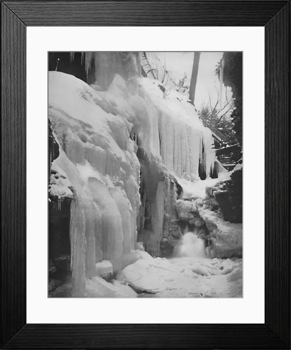Framed Print : Rainbow Falls in Winter, Watkins Glen, New York, c1897. Creator: Unknown Framed Print : Rainbow Falls in Winter, Watkins Glen, New York, c1897. Creator: Unknown