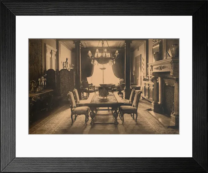 Framed Print : Dining room at the Cuban Embassy in Brussels, Belgium, 1927. Creator: Unknown Framed Print : Dining room at the Cuban Embassy in Brussels, Belgium, 1927. Creator: Unknown