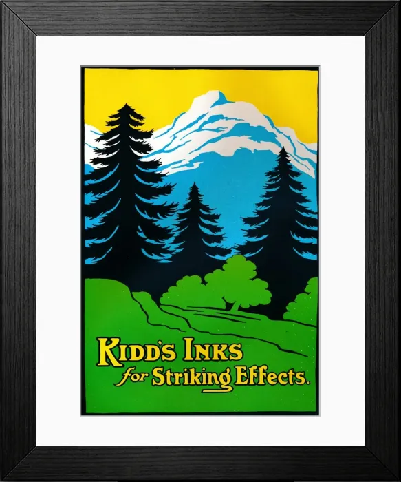 Framed Print : Kidds Inks for Striking Effects, 1909. Creator: John Kidd & Co Framed Print : Kidds Inks for Striking Effects, 1909. Creator: John Kidd & Co