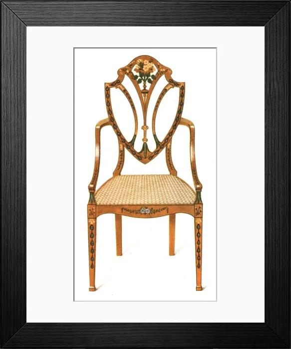 Framed Print : Painted Satin-wood Chair, 1908. Creator: Shirley Slocombe Framed Print : Painted Satin-wood Chair, 1908. Creator: Shirley Slocombe