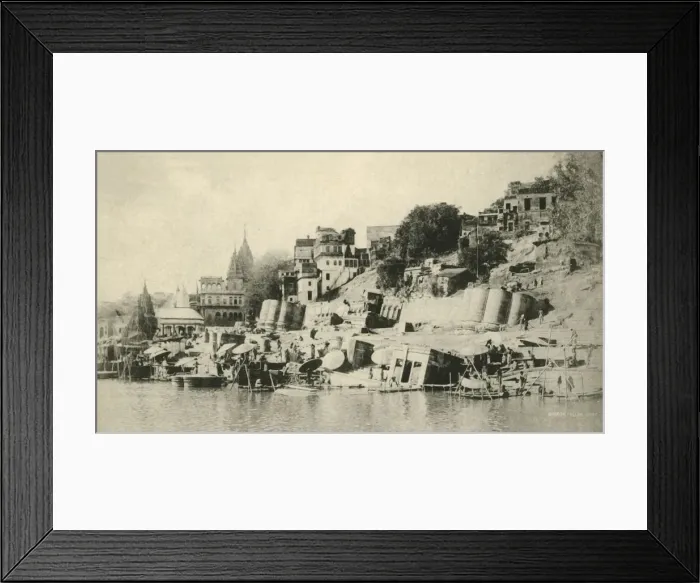 Framed Print : Sindhia Ghat, Benares. Creator: Saeed Bros Framed Print : Sindhia Ghat, Benares. Creator: Saeed Bros