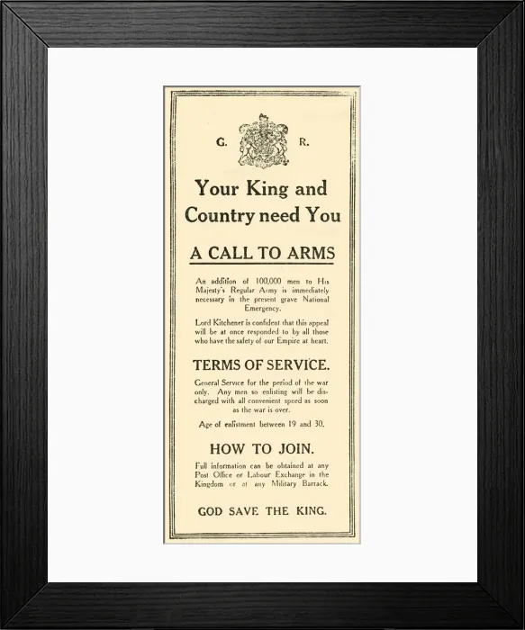 Framed Print : The First Advertisement, c1914, (1919). Creator: Unknown Framed Print : The First Advertisement, c1914, (1919). Creator: Unknown