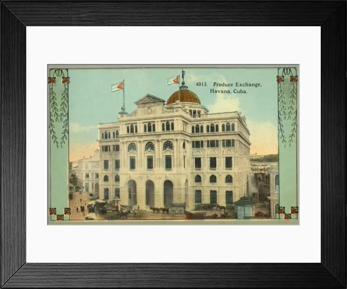 Framed Print : Produce Exchange, Havana, Cuba, c1910s. Creator: Unknown Framed Print : Produce Exchange, Havana, Cuba, c1910s. Creator: Unknown