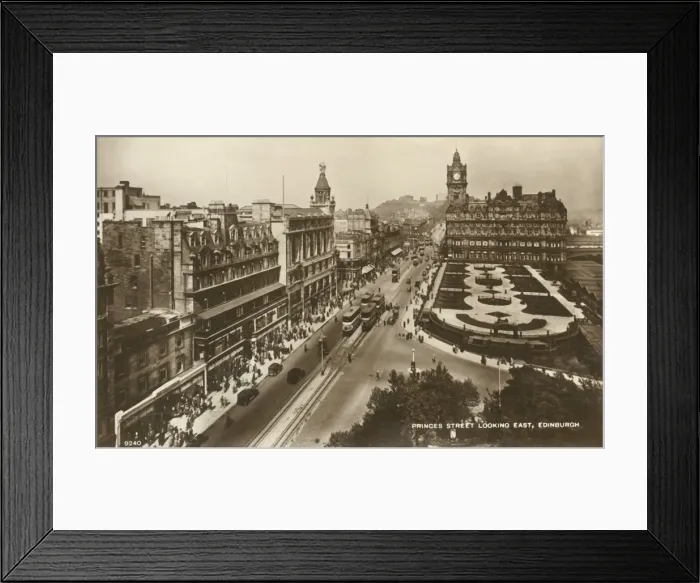 Framed Print : Princes Street Looking East, Edinburgh, c1920s. Creator: Unknown Framed Print : Princes Street Looking East, Edinburgh, c1920s. Creator: Unknown