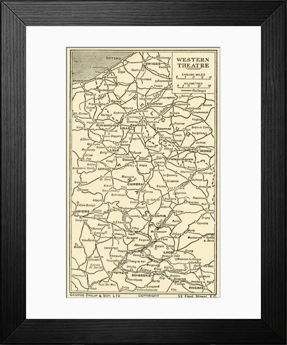 Framed Print : Western Theatre, 1919. Creator: George Philip & Son Ltd Framed Print : Western Theatre, 1919. Creator: George Philip & Son Ltd