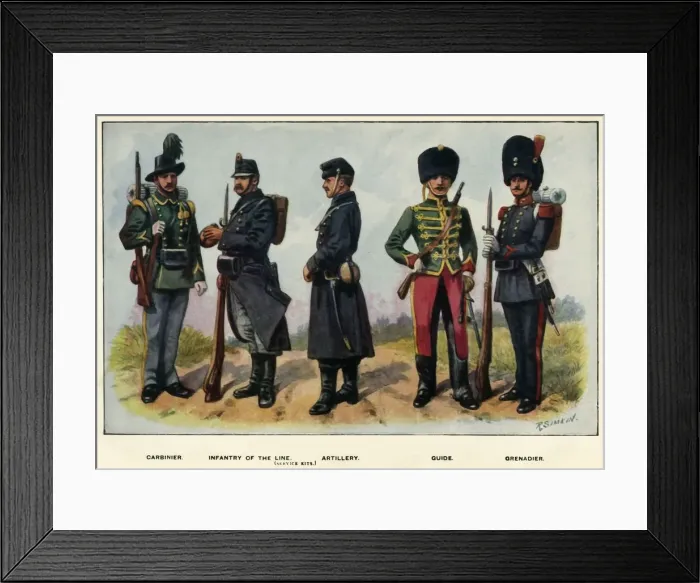 Framed Print : Types of the Belgian Army, 1919. Creator: Richard Simkin Framed Print : Types of the Belgian Army, 1919. Creator: Richard Simkin