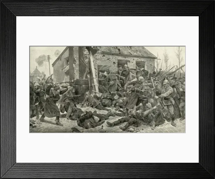 Framed Print : The Taking of Landrecies, (1919). Creator: Richard Caton Woodville II Framed Print : The Taking of Landrecies, (1919). Creator: Richard Caton Woodville II