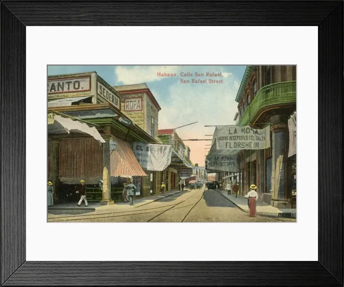 Framed Print : Habana: Calle San Rafael, San Rafael Street, c1910s. Creator: Unknown Framed Print : Habana: Calle San Rafael, San Rafael Street, c1910s. Creator: Unknown