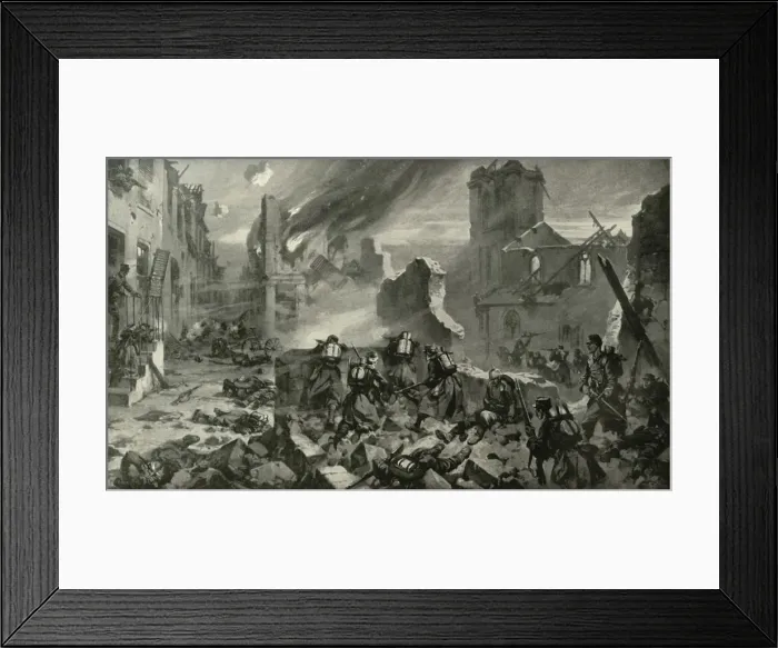 Framed Print : An Incident in the Battles of the Meuse, (1919). Creator: Unknown Framed Print : An Incident in the Battles of the Meuse, (1919). Creator: Unknown