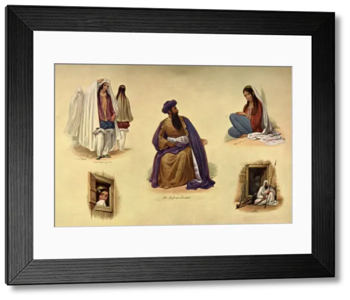 Framed Print : Kabul Types, 1840s, (1901). Creator: James Atkinson Framed Print : Kabul Types, 1840s, (1901). Creator: James Atkinson