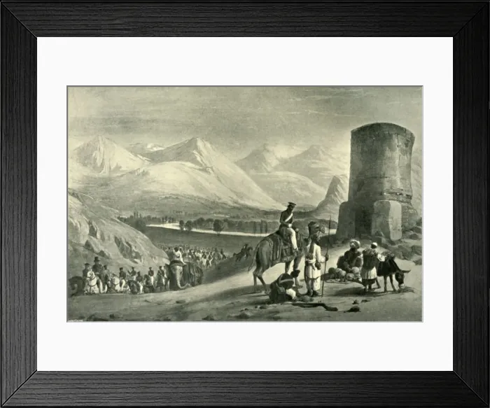 Framed Print : The Valley of Maidan and Buzrak Tower, 1842, (1901). Creator: James Atkinson Framed Print : The Valley of Maidan and Buzrak Tower, 1842, (1901). Creator: James Atkinson