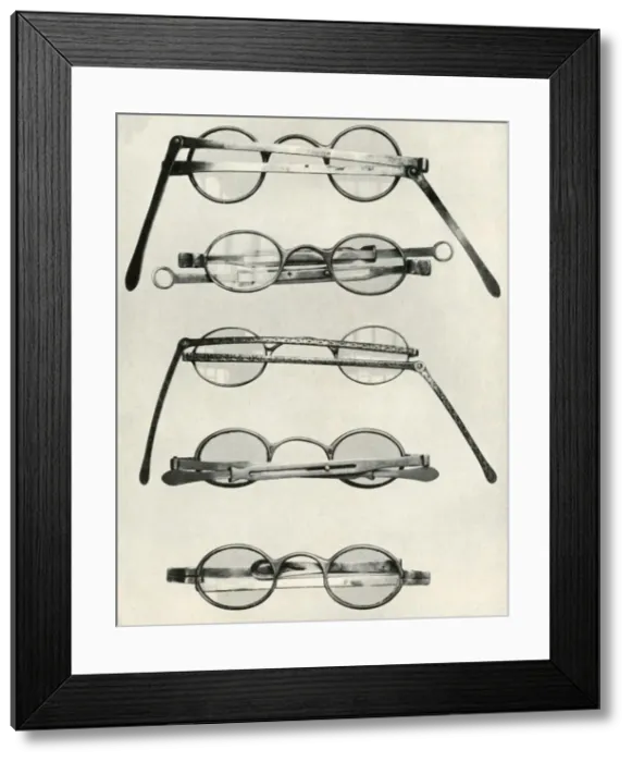 Framed Print : Various types of spectacles... of the late 18th and early 19th centuries, (1934). Creator: Unknown Framed Print : Various types of spectacles... of the late 18th and early 19th centuries, (1934). Creator: Unknown