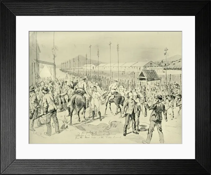 Framed Print : The Occupation of Pretoria: Release of British Officers, (1901). Creator: Melton Prior Framed Print : The Occupation of Pretoria: Release of British Officers, (1901). Creator: Melton Prior