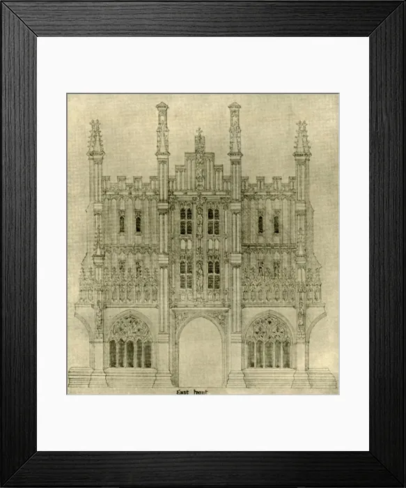 Framed Print : Architectural drawing: East front, 1833-1834, (1906). Creator: AWN Pugin Framed Print : Architectural drawing: East front, 1833-1834, (1906). Creator: AWN Pugin