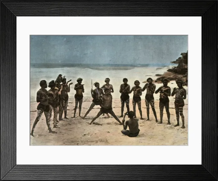 Framed Print : Nouvelle-Guinee. Danse Des Papous Barioles, (Papua New Guinea. Tribal Papuan Dance), 1900 Framed Print : Nouvelle-Guinee. Danse Des Papous Barioles, (Papua New Guinea. Tribal Papuan Dance), 1900