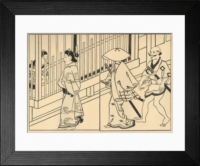 Framed Print : Courtesans, 1661, (1924). Creator: Hishikawa Moronobu Framed Print : Courtesans, 1661, (1924). Creator: Hishikawa Moronobu