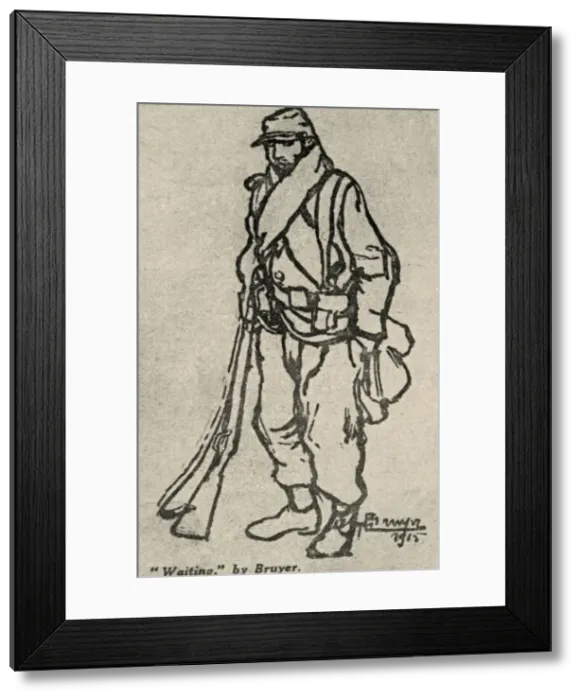Framed Print : Waiting, 1915, (1924). Creator: Bruyer Framed Print : Waiting, 1915, (1924). Creator: Bruyer