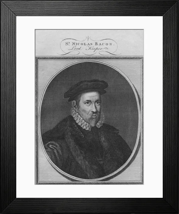 Framed Print : Sr Nicolas Bacon, Lord Keeper, 1784. Creator: Unknown Framed Print : Sr Nicolas Bacon, Lord Keeper, 1784. Creator: Unknown