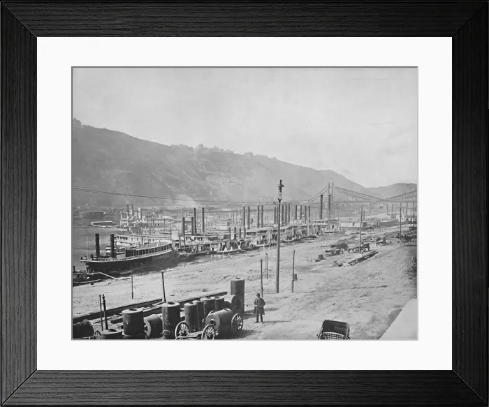 Framed Print : Monongahela Wharf, Pittsburgh, Pennsylvania, c1897. Creator: Unknown Framed Print : Monongahela Wharf, Pittsburgh, Pennsylvania, c1897. Creator: Unknown