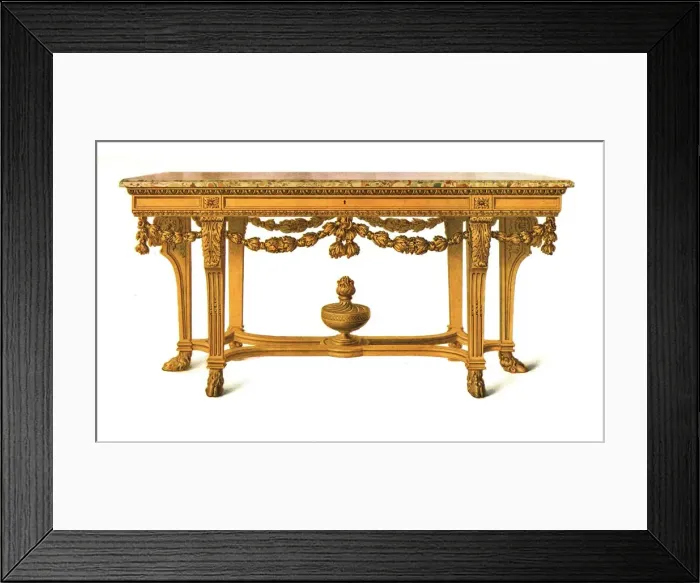 Framed Print : Gilt Table with Marble Top, 1908. Creator: Shirley Slocombe Framed Print : Gilt Table with Marble Top, 1908. Creator: Shirley Slocombe