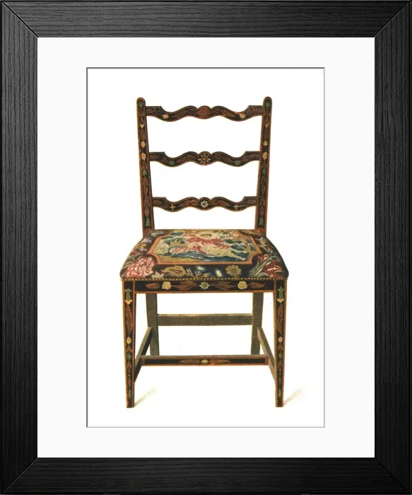 Framed Print : Painted Chair, 1908. Creator: Shirley Slocombe Framed Print : Painted Chair, 1908. Creator: Shirley Slocombe