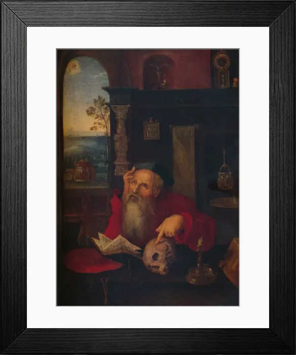 Framed Print : St. Jerome in his Study, c1530, (1920). Creator: Circle of Joos van Cleve Framed Print : St. Jerome in his Study, c1530, (1920). Creator: Circle of Joos van Cleve
