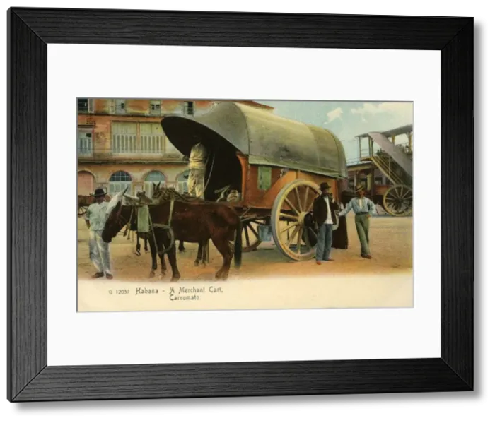 Framed Print : Habana - A Merchant Cart, Carromato, c1910. Creator: Unknown Framed Print : Habana - A Merchant Cart, Carromato, c1910. Creator: Unknown