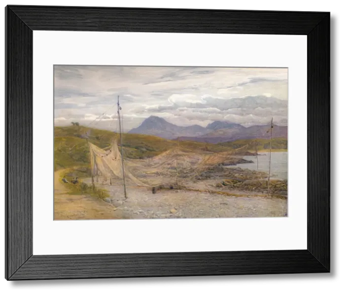 Framed Print : Salmon Nets, Gairloch, Ross-Shire, 1860-1906, (1906). Creator: Frank Walton