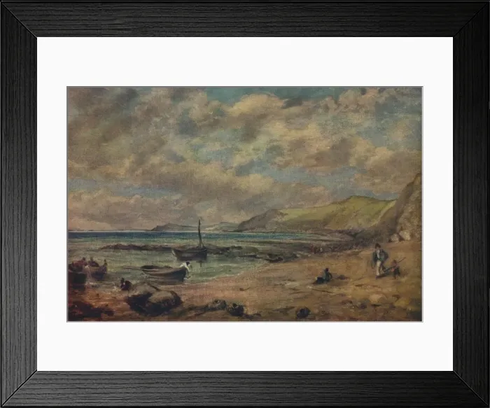 Framed Print : Chesil Beach, late 18th-early 19th century, (1943). Creator: John Constable