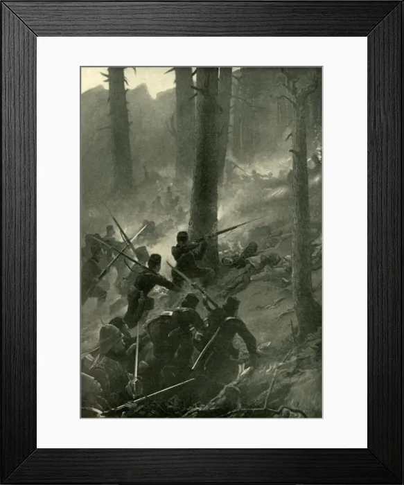 Framed Print : The Daring Attack on the Spingawi Khotal, December 2, 1878, (1901). Creator: Unknown Framed Print : The Daring Attack on the Spingawi Khotal, December 2, 1878, (1901). Creator: Unknown