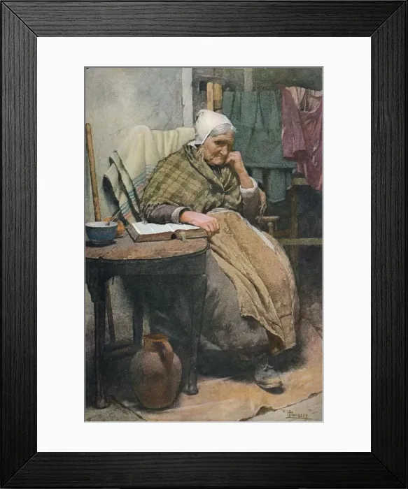Framed Print : An Old Cornish Woman, c1880, (1906). Creator: Walter Langley Framed Print : An Old Cornish Woman, c1880, (1906). Creator: Walter Langley