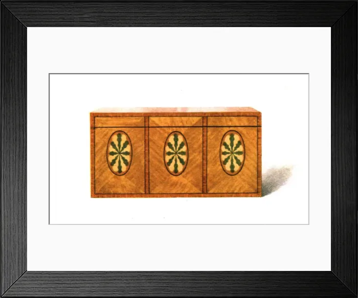 Framed Print : Inlaid Satin-wood Tea-Caddy, 1908. Creator: Shirley Slocombe Framed Print : Inlaid Satin-wood Tea-Caddy, 1908. Creator: Shirley Slocombe