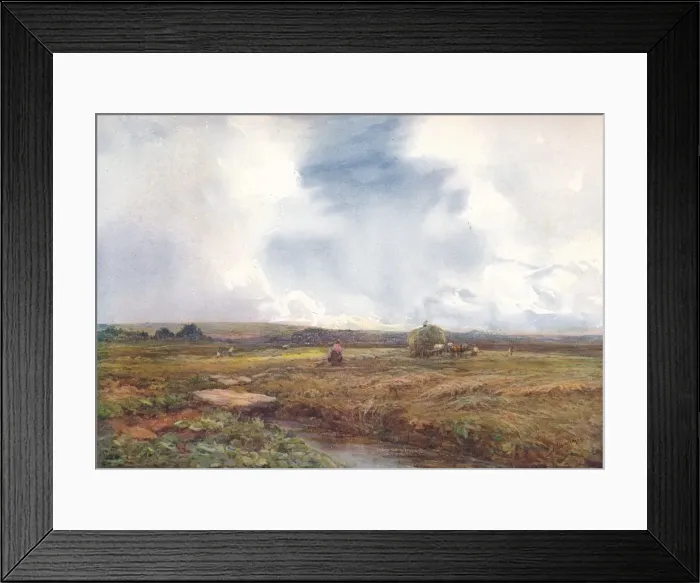 Framed Print : The Hayfield, 1872-1906, (1906). Creator: Claude Hayes Framed Print : The Hayfield, 1872-1906, (1906). Creator: Claude Hayes