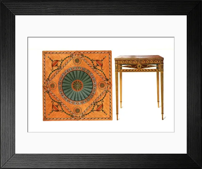 Framed Print : Inlaid Folding Card-Table, 1908. Creator: Shirley Slocombe Framed Print : Inlaid Folding Card-Table, 1908. Creator: Shirley Slocombe