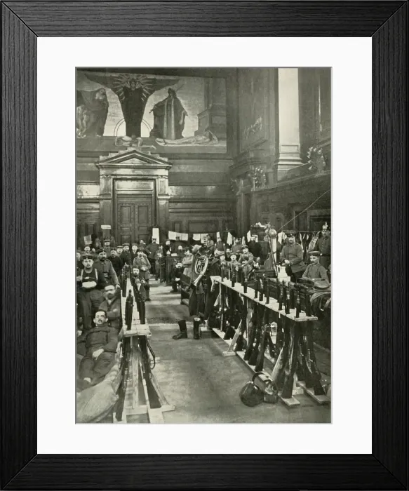 Framed Print : The Occupation of Brussels, 1914, (1919). Creator: Unknown Framed Print : The Occupation of Brussels, 1914, (1919). Creator: Unknown