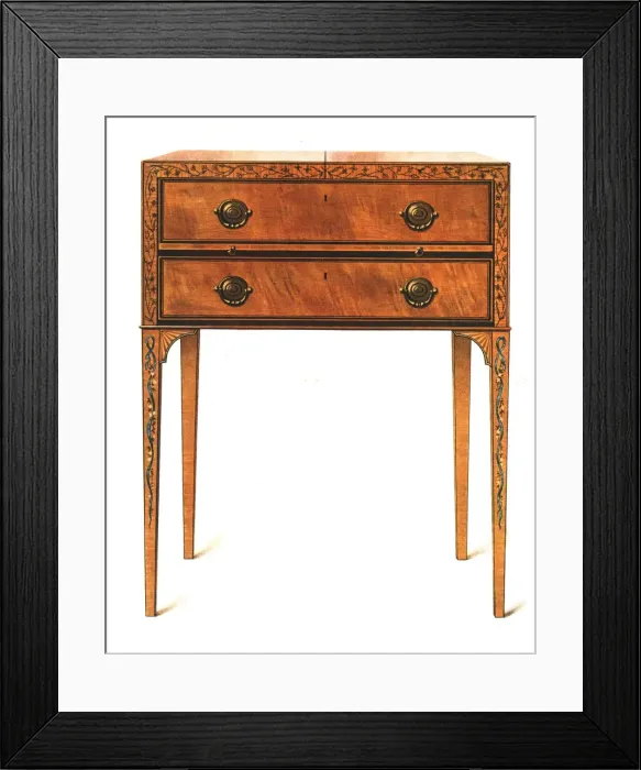 Framed Print : Painted Satin-Wood Dressing-Table, 1908. Creator: Shirley Slocombe Framed Print : Painted Satin-Wood Dressing-Table, 1908. Creator: Shirley Slocombe