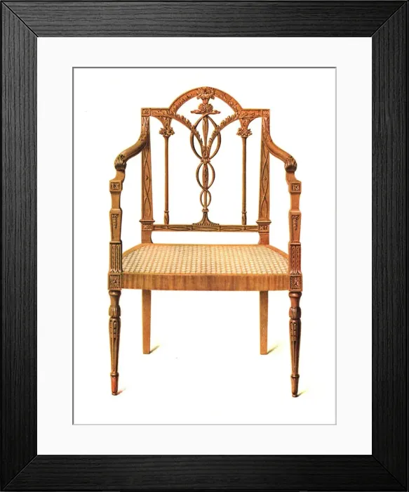 Framed Print : Satinwood Chair, 1908 Creator: Shirley Slocombe Framed Print : Satinwood Chair, 1908 Creator: Shirley Slocombe