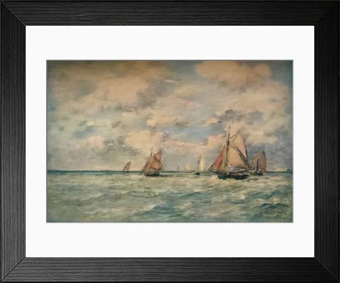 Framed Print : Sortie Des Barques A Trouville, 1895, (1920). Creator: Eugene Louis Boudin Framed Print : Sortie Des Barques A Trouville, 1895, (1920). Creator: Eugene Louis Boudin