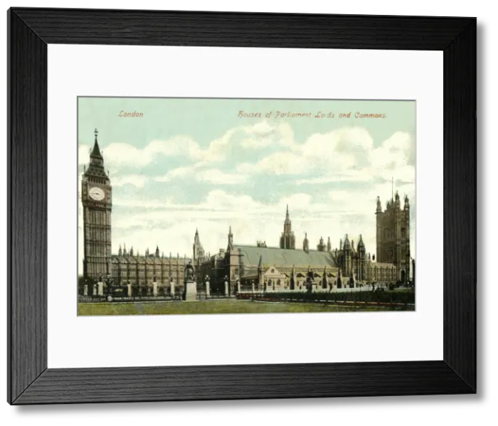 Framed Print : Houses of Parliament Lords and Commons, late 19th-early 20th century. Creator: Unknown Framed Print : Houses of Parliament Lords and Commons, late 19th-early 20th century. Creator: Unknown