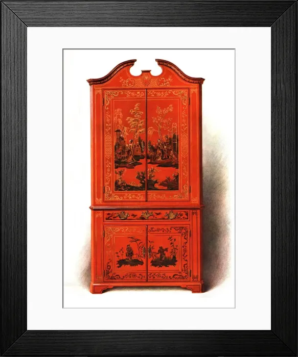 Framed Print : Red Lacquer Cabinet, 1907 (1908). Creator: Shirley Slocombe Framed Print : Red Lacquer Cabinet, 1907 (1908). Creator: Shirley Slocombe