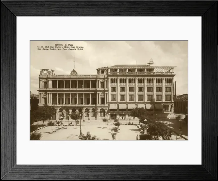 Framed Print : Santiago de Cuba - San Carlos Society and Casa Granda Hotel, c1920s. Creator: Unknown Framed Print : Santiago de Cuba - San Carlos Society and Casa Granda Hotel, c1920s. Creator: Unknown