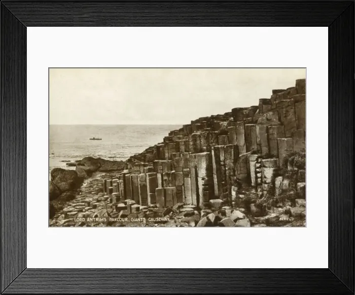 Framed Print : Lord Antrims Parlour, Giants Causeway, late 19th-early 20th century. Creator: Unknown Framed Print : Lord Antrims Parlour, Giants Causeway, late 19th-early 20th century. Creator: Unknown