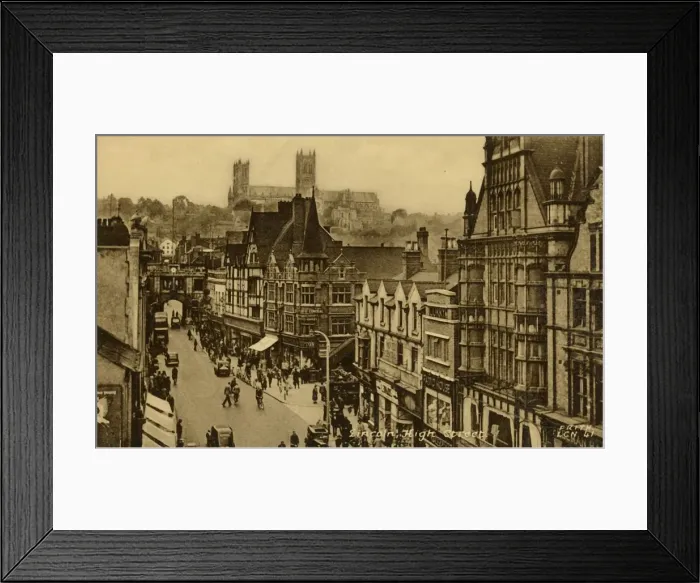 Framed Print : Lincoln High Street, late 19th-early 20th century. Creator: Francis Frith & Co Framed Print : Lincoln High Street, late 19th-early 20th century. Creator: Francis Frith & Co